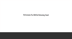 Desktop Screenshot of plrarticlepro.com